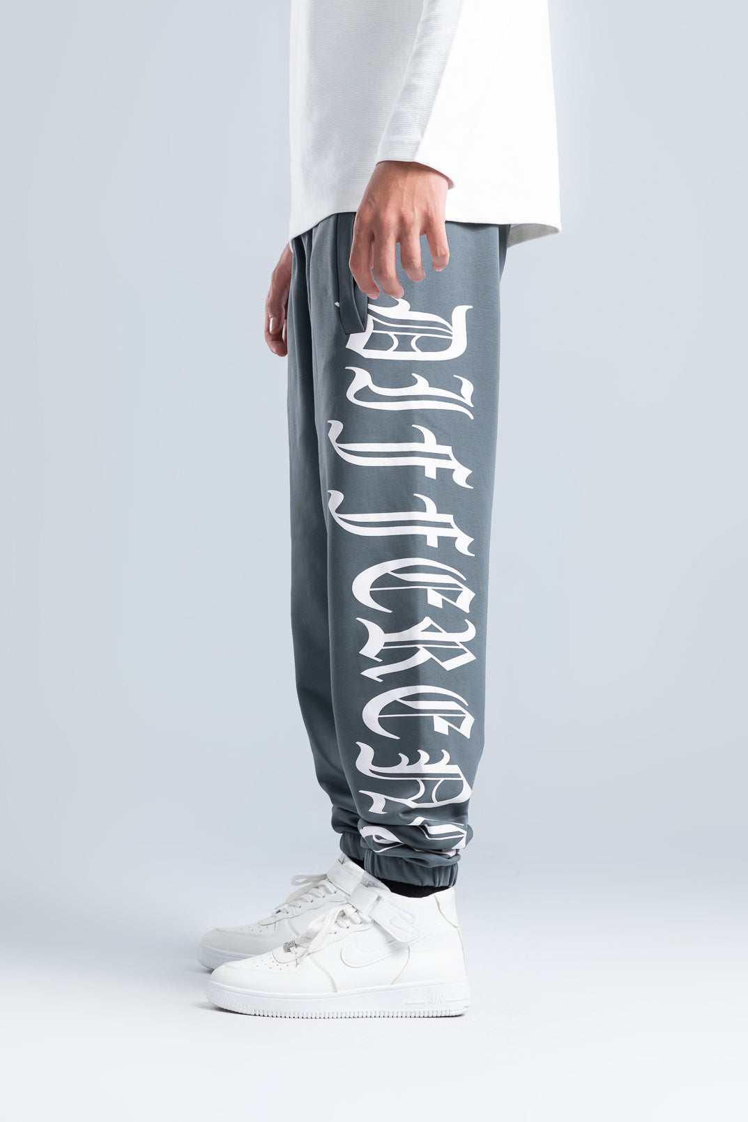 Gray Side Printed Sweatpants