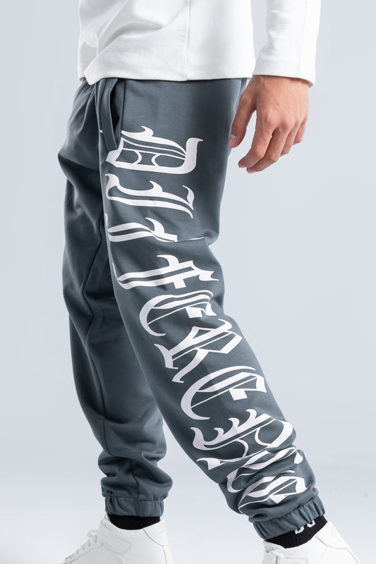 Gray Side Printed Sweatpants