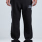 Black Textured Fabric Regular Fit Sweatpants