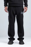 Black Textured Fabric Regular Fit Sweatpants