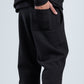 Black Textured Fabric Regular Fit Sweatpants