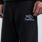 Black Textured Fabric Regular Fit Sweatpants