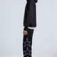 Black Side Stars Print Wide Leg Sweatpants