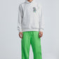 Green Wide Leg Sweatpants with Side Print