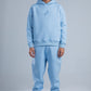 Sky Blue Front Embroidery Oversized Hoodie