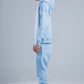 Sky Blue Front Embroidery Oversized Hoodie