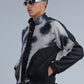 Black Tie-Dye Regular Jacket with Side Pockets