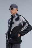 Black Tie-Dye Regular Jacket with Side Pockets