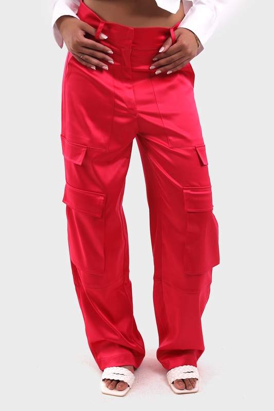 Fuchsia Front Pockets Pants