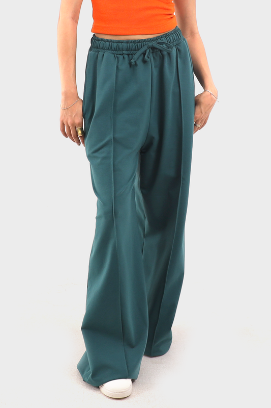 Dark Green Relaxed Summer Melton Sweatpants