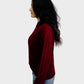 Maroon High Hip Ribbed Pullover