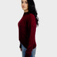 Maroon High Hip Ribbed Pullover