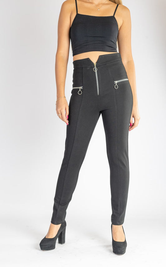 Black High Waist Skinny Leg Pants