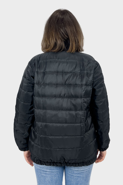 Black Waterproof Puffer women Jacket
