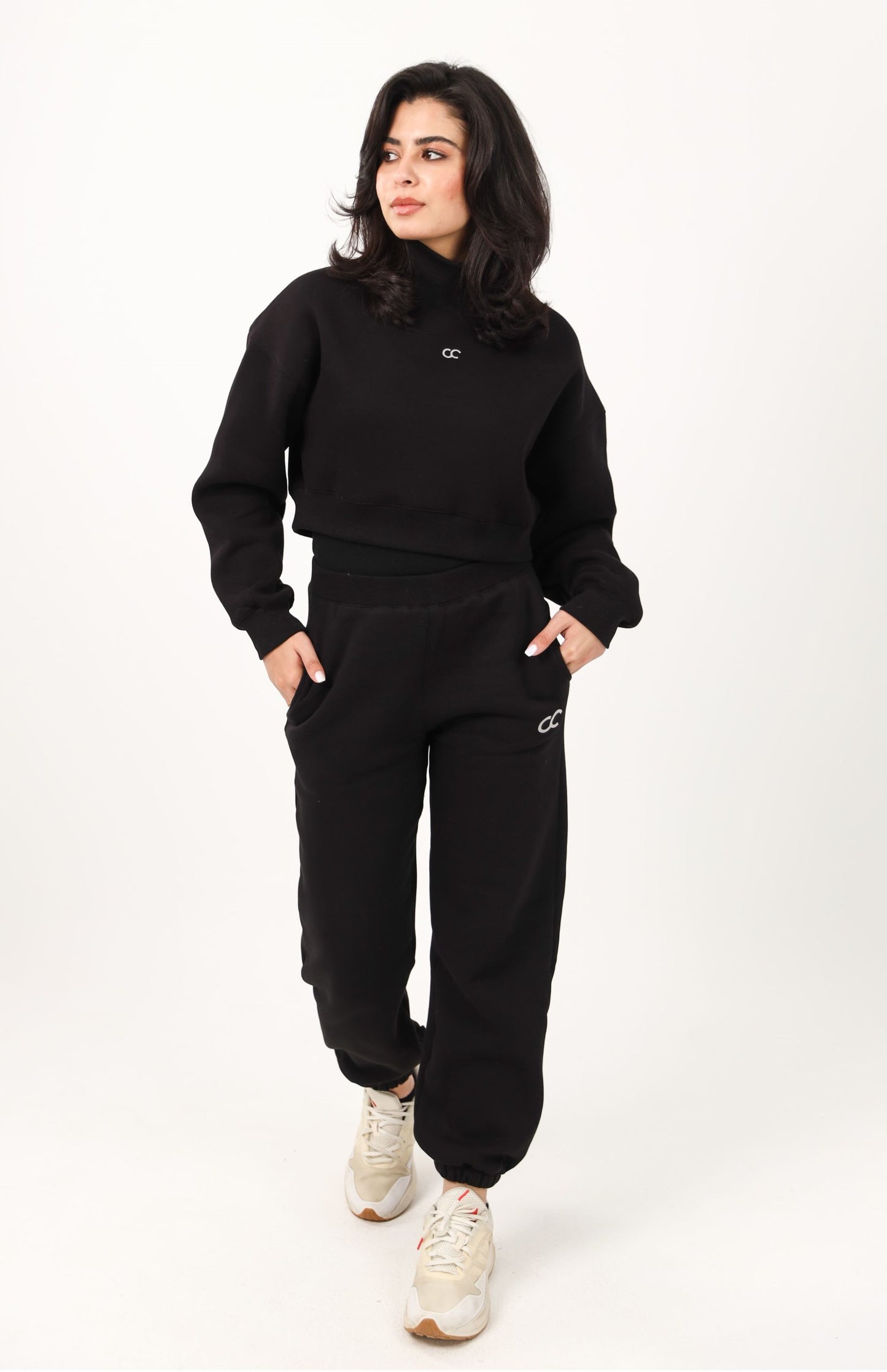 Crop Sweatshirt & Sweatpants Active Set