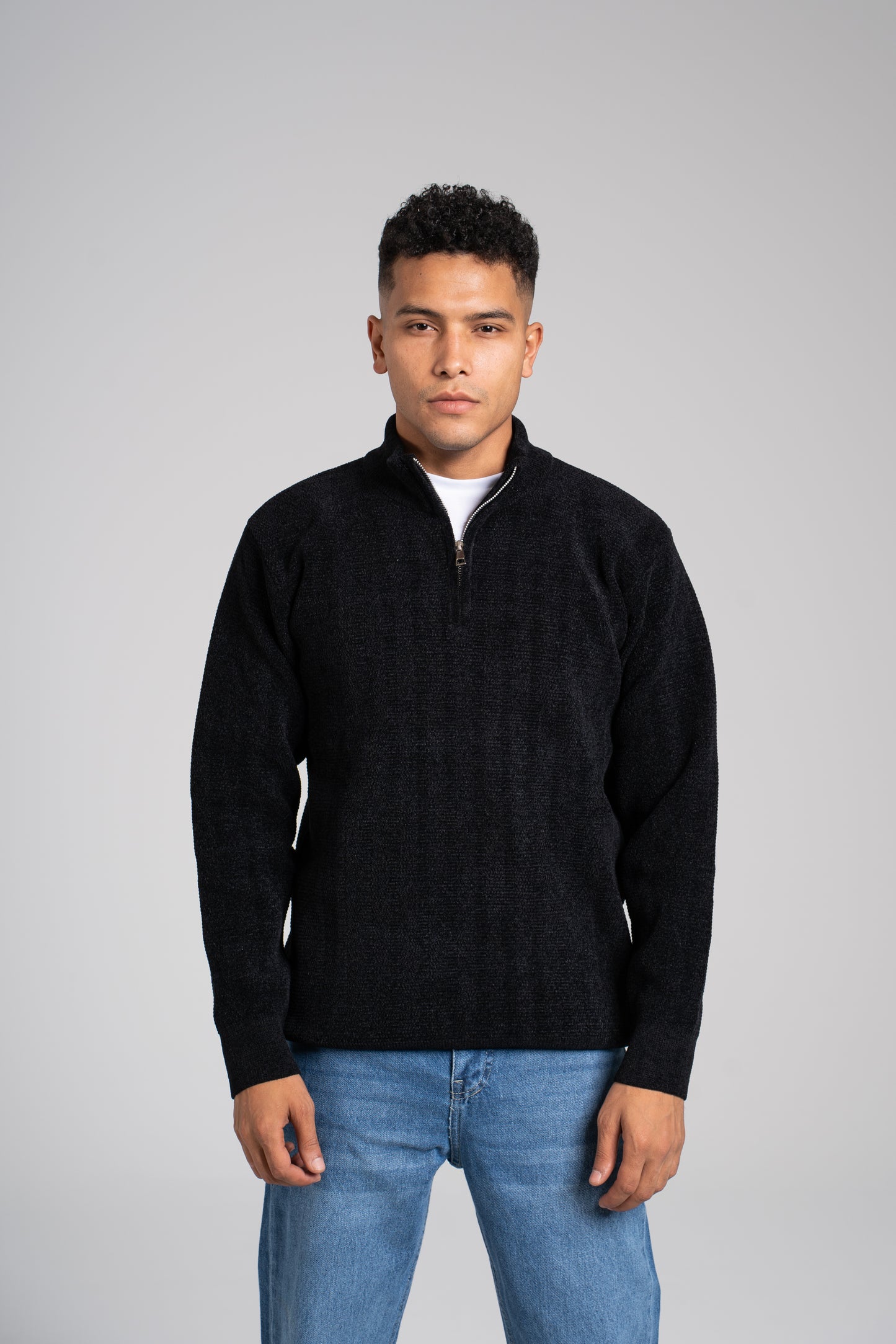 Ribbed Half Zipper Pullover - بلوفر مضلع بنصف سحاب