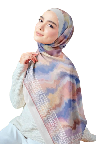 Marble Printed Chiffon Crepe Scarf