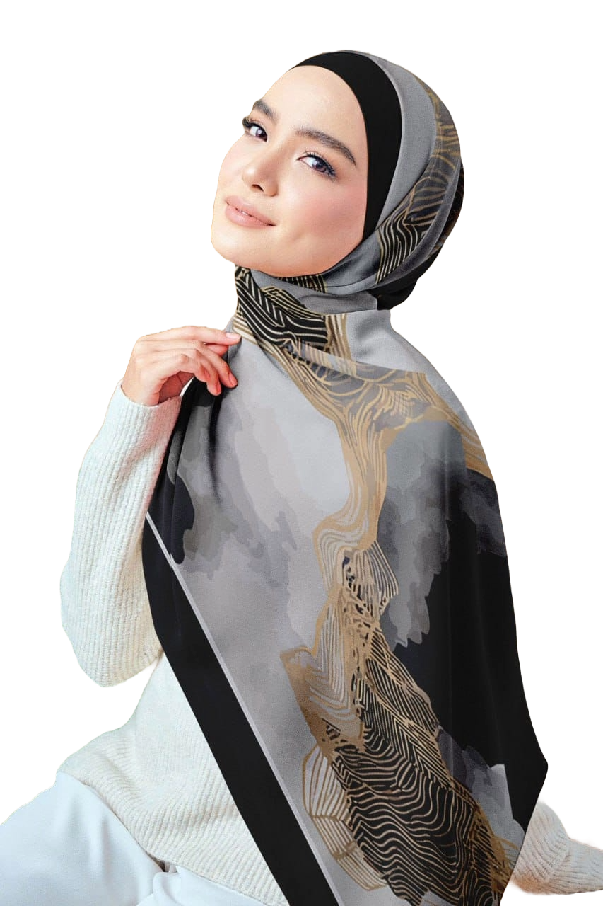 Printed Chiffon Crepe Scarf