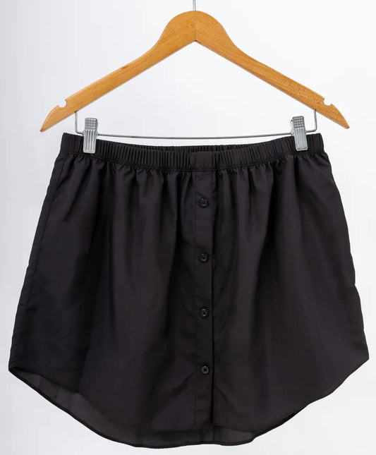 Black Buttoned Chemise Skirt