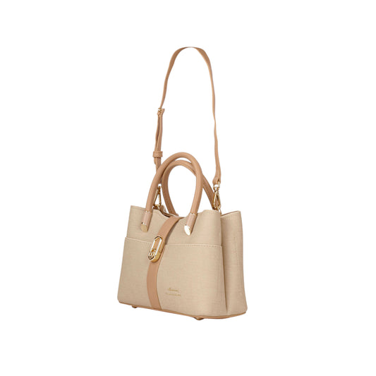 Matte Leather Handbag with Buckle