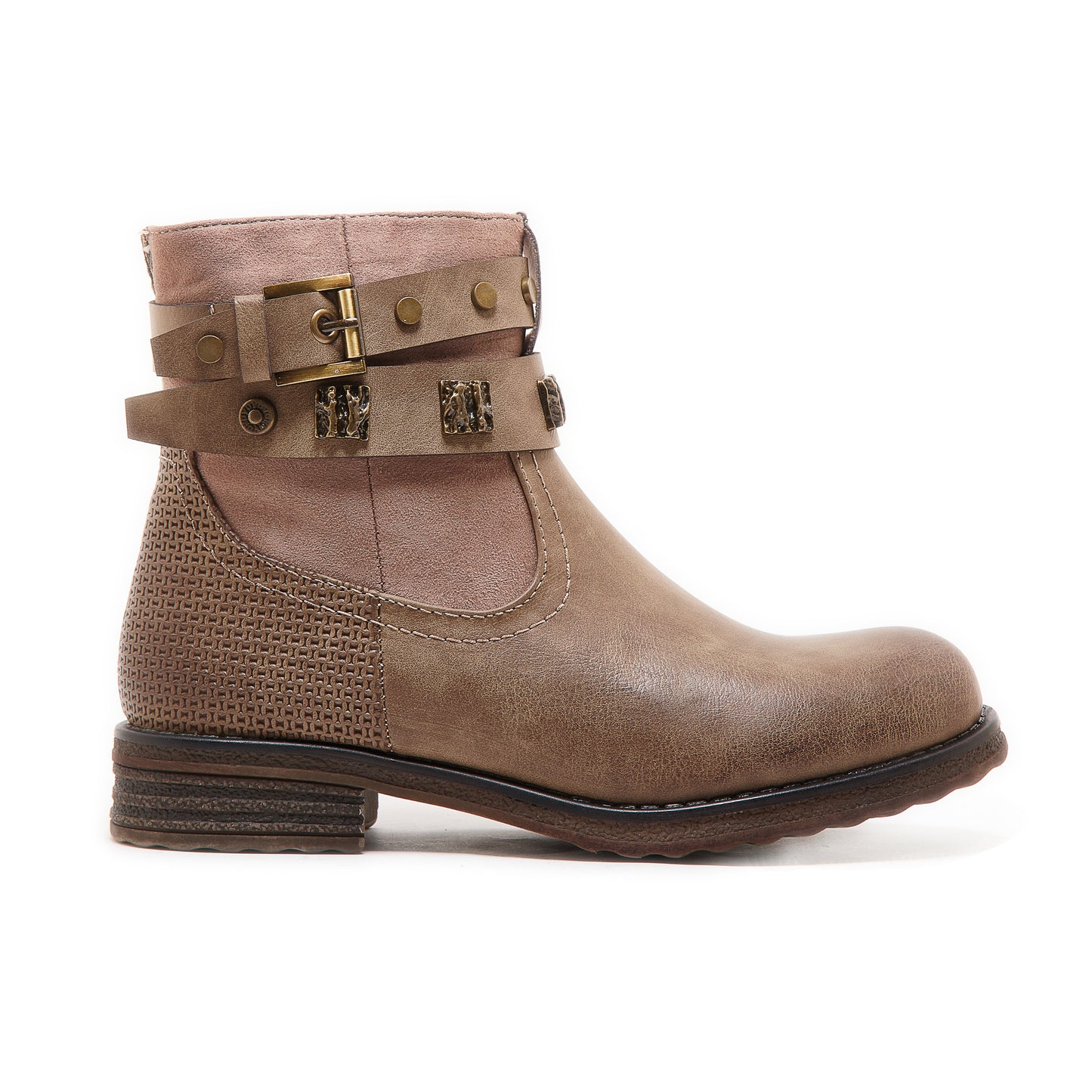 Shoeroom Round Buckle Ankle Boot