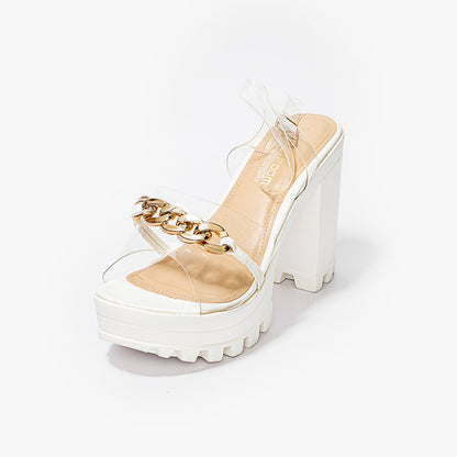 Upper Chain Clear Sandals