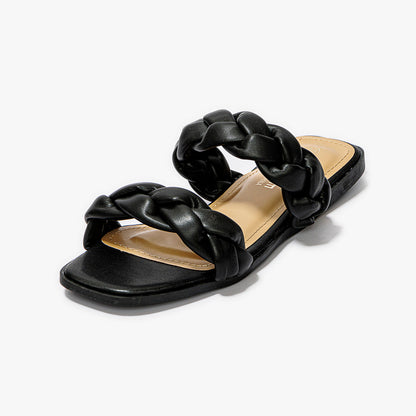 شبشب مسطح على شكل ضفائر