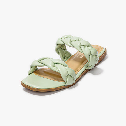 شبشب مسطح على شكل ضفائر