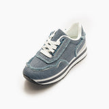 Denim Sneakers Decorated with Fringes