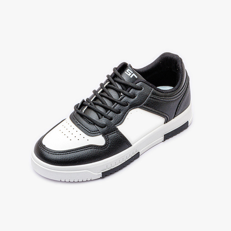 Perforated Leather Bi-Tone Sneakers