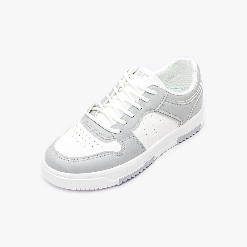 Perforated Leather Bi-Tone Sneakers