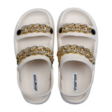 Upper Chain Open Toe Cap Slipper