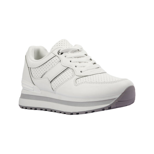 Sleek Perforated Leather Sneakers