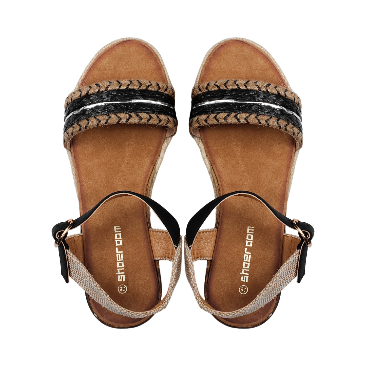Burlap Sandal with Comfy Heel