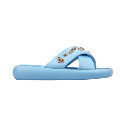 Cross Slipper Decorated with Metal Detail