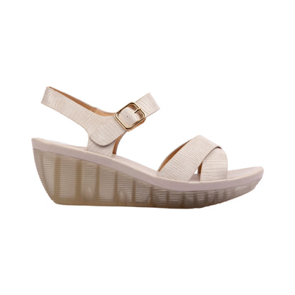 Textured Leather Cross Sandal