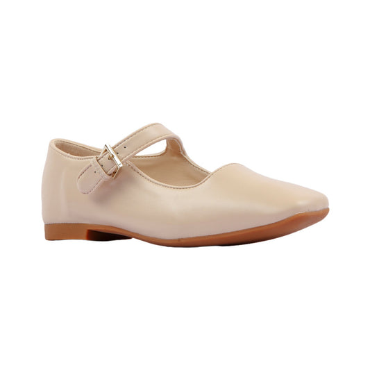 حذاء مسطح سادة بإبزيم للكاحل