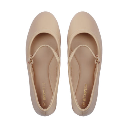 Ankle Thin Buckle Plain Ballerina
