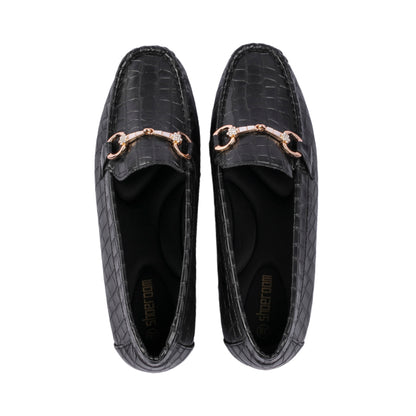 Flocked Leather Flat Loafer