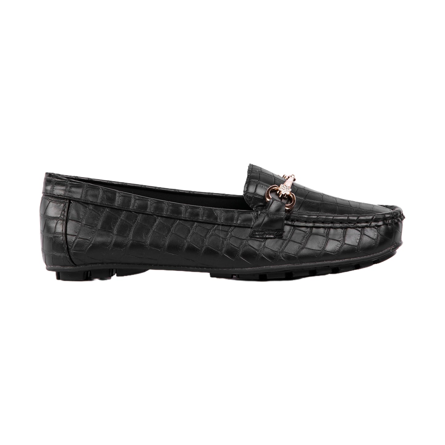 Flocked Leather Flat Loafer