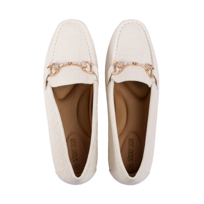 Flocked Leather Flat Loafer