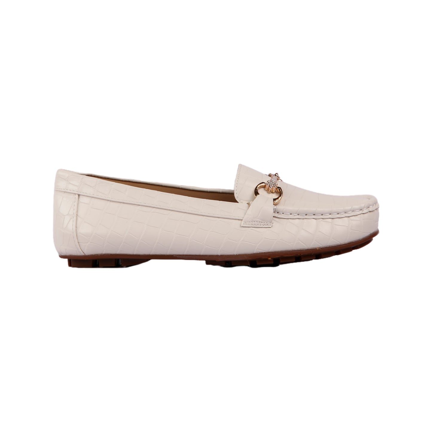 Flocked Leather Flat Loafer