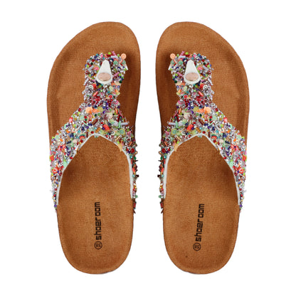 Colorful Beads Flat Slipper