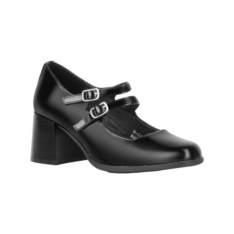 Double Buckle Closure Verneh Heel Shoes