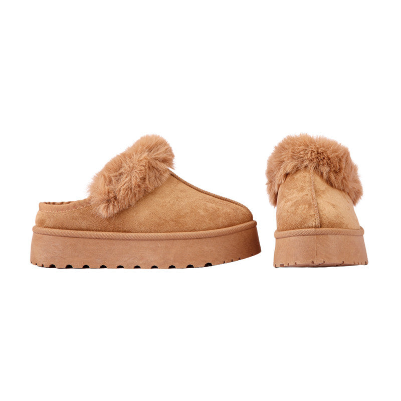 Fur Lining Suede Clogs