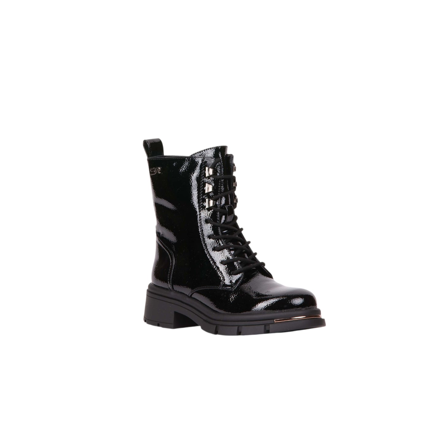 Patent Leather Combat Half Boot