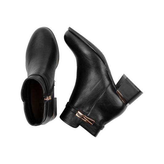 حذاء نصفي بمقدمة مستديرة وسحاب