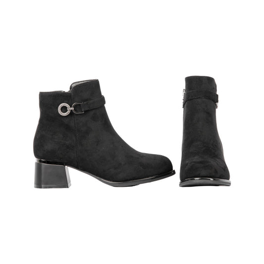 Block Heel Suede Half Boot