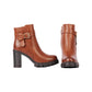 Side Zipper Soft Leather Half Boot