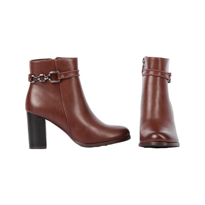 Heeled Leather Half Boot